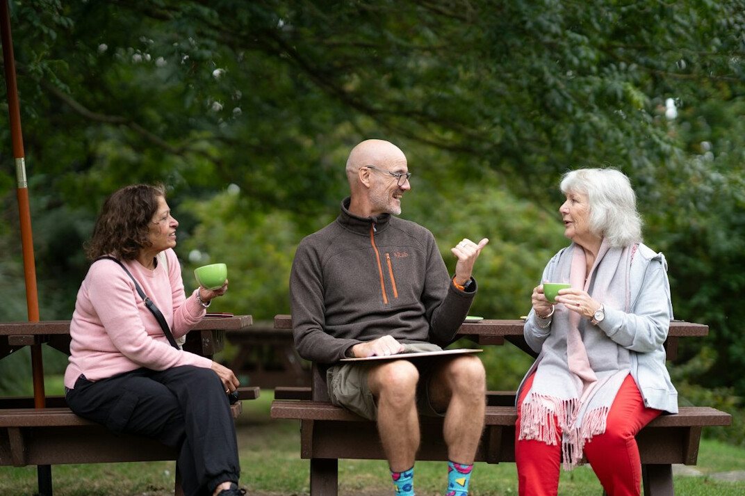 group of seniors exercising